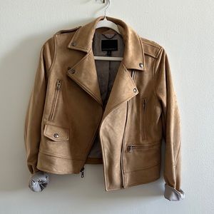 Banana Republic Vegan Suede Quilted Biker Jacket Small